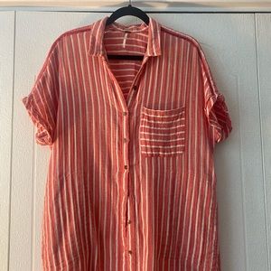 Free People Linen Shirt Dress Cover-up, size Small